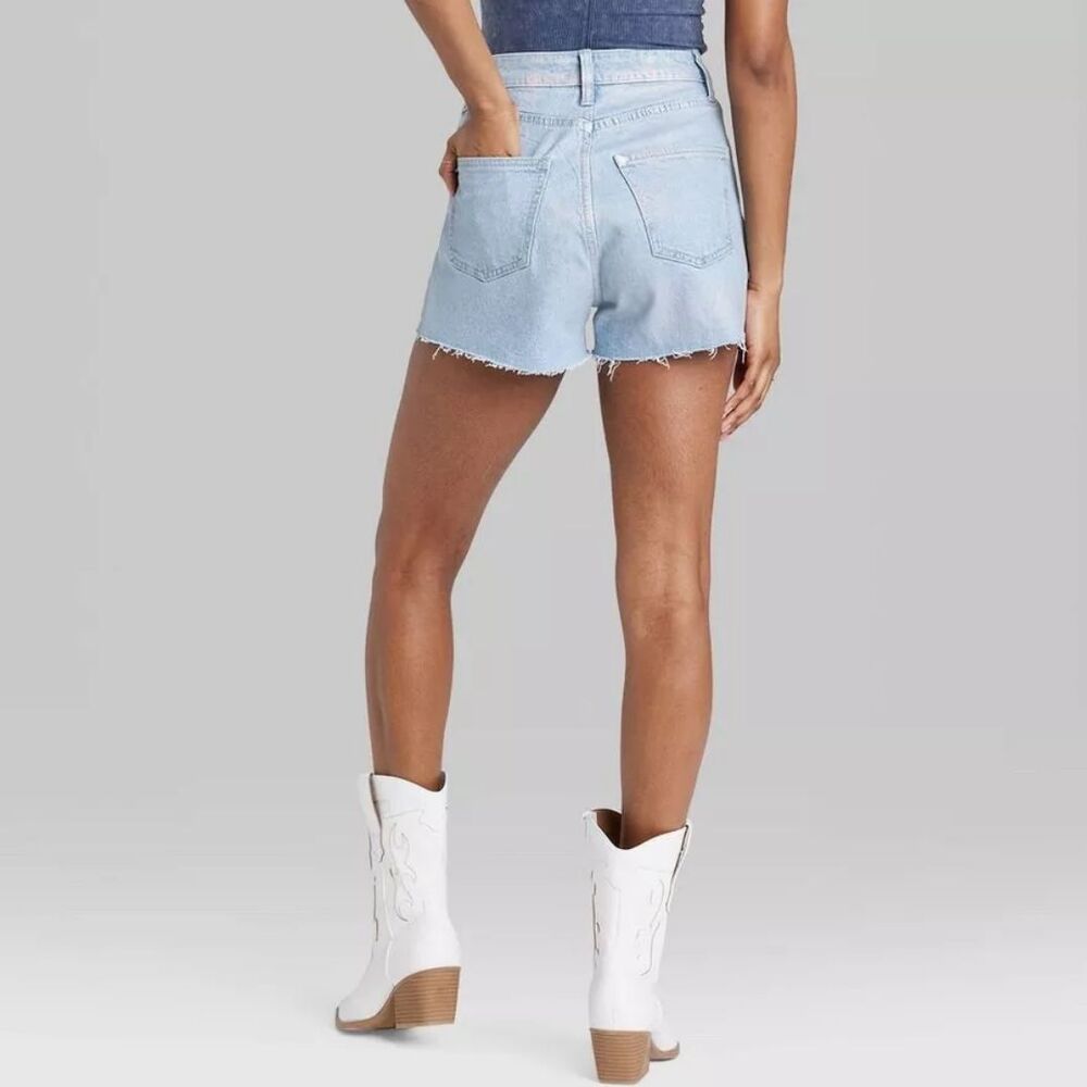 Women's High-Rise Iridescent Cutoff Jean Shorts - Wild Fable Size 2 - Picture 3 of 6